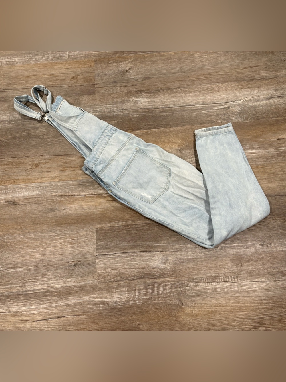 Forever 21 Light Blue Distressed Women's Denim Overalls - Picture 2 of 3